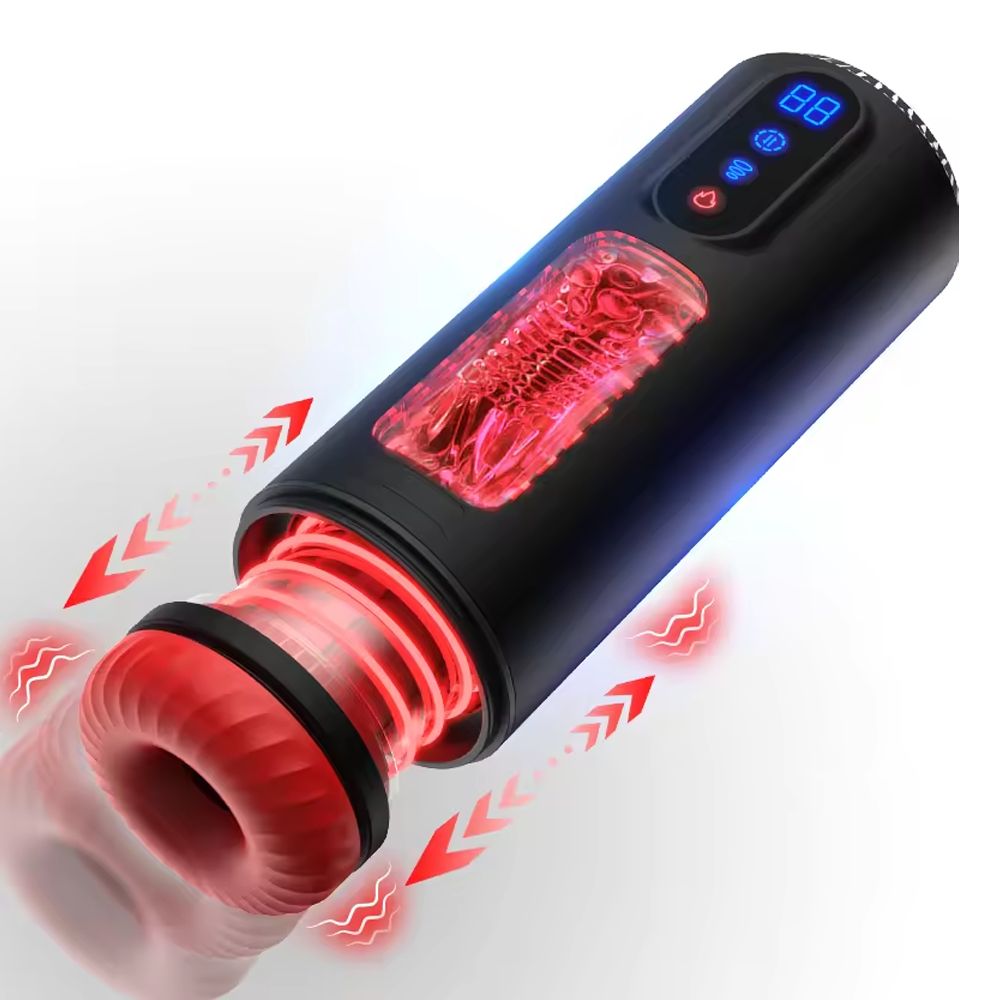 Masturbador Masculino Pulsador com Aquecimento e Display