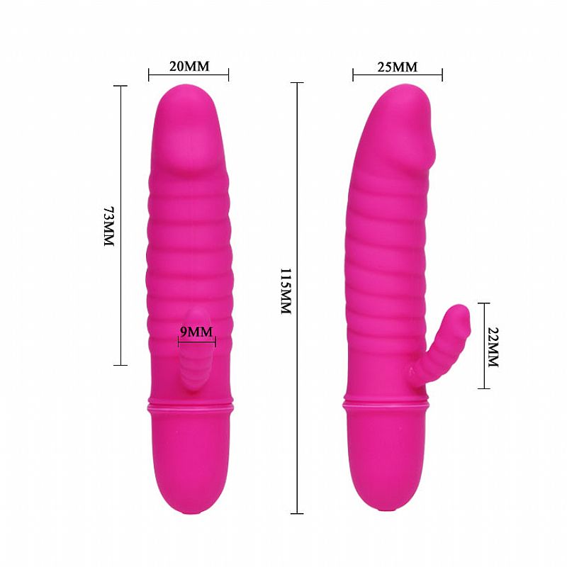 Mini Vibrador Pênis em Puro Silicone - ARND - 10 Vibrações - Pretty Love - 11 cm