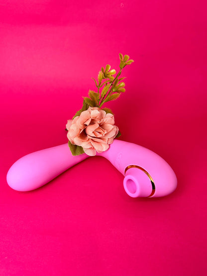 Vibrador Dobrável com Sugador de Clitóris