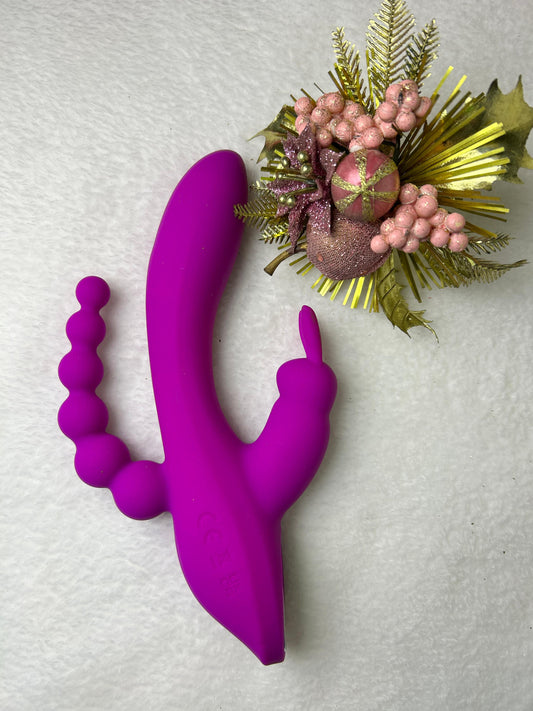 Vibrador Triplo I  Vibrador Rabbit Ponto G com Estimulador Anal