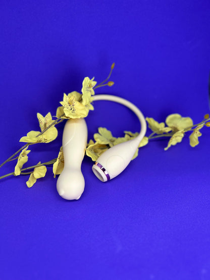 Vibrador duplo. Flexível e confortável. Recarregável, com 10 modos de vibração e 10 modos de pulsação - LILO