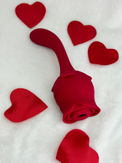 Vibrador de ponto G duplo com 9 modos de vibração e 10 modos de pulsação - Formato de Rosa - USK