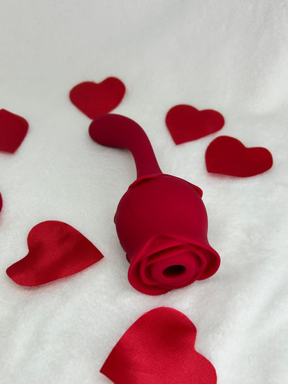 Vibrador de ponto G duplo com 9 modos de vibração e 10 modos de pulsação - Formato de Rosa - USK
