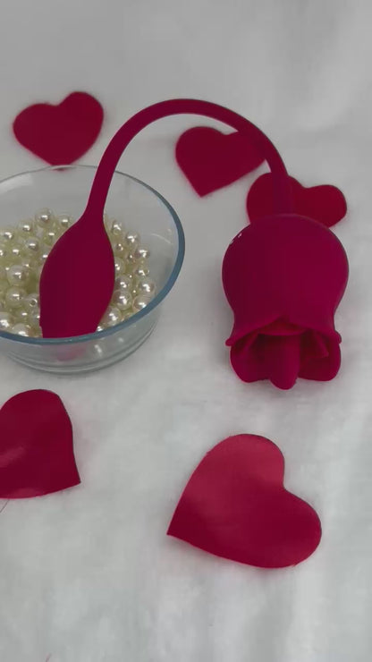 Vibrador Duplo Flexível em Formato de Rosa II - USK