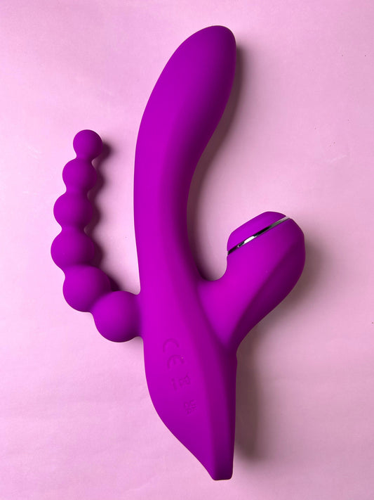 Vibrador Triplo III  Vibrador Ponto G com Sucção e Estimulador Anal