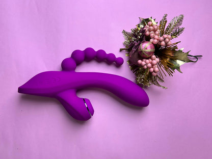 Vibrador Triplo III  - Vibrador Ponto G com Sucção e Estimulador Anal