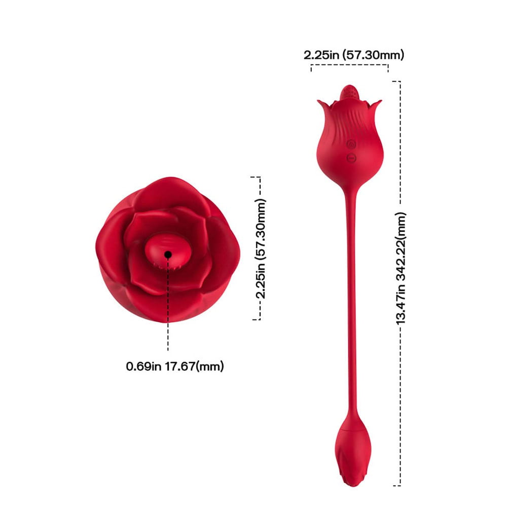 Vibrador Duplo Flexível em Formato de Rosa II - USK