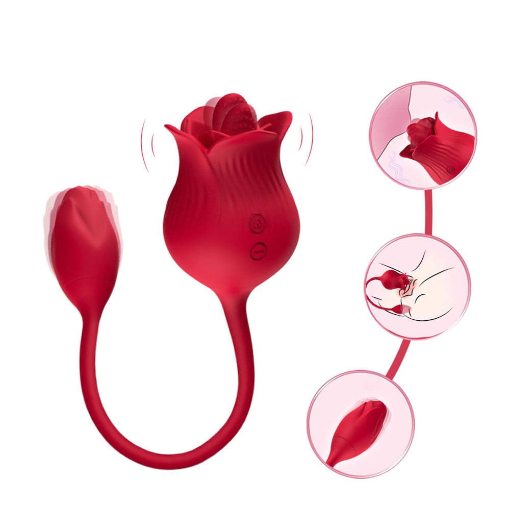 Vibrador Duplo Flexível em Formato de Rosa II - USK